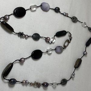 Silpada Silver, Hematite, and Chalcedony Necklace